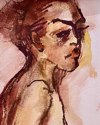 water colour sketch woman