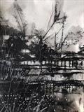 Beyond and into the marshes. by Jane Burt, Painting, Monoprint
