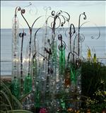Bottled Flowers by Jane Burt, Sculpture, Plastic Bottles and Metal Reed Twines