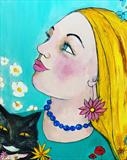 Eyes like wildflowers by Jane Burt, Painting, Acrylic on board