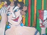 I don't mind if I do. by Jane Burt, Painting, Collage