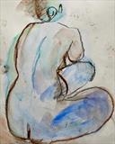 Life study. Watercolour sketch by Jane Burt, Drawing