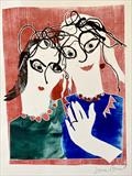 The engagement by Jane Burt, Painting, Colograph Print