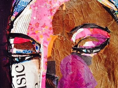 face close up by Jane Burt, Painting
